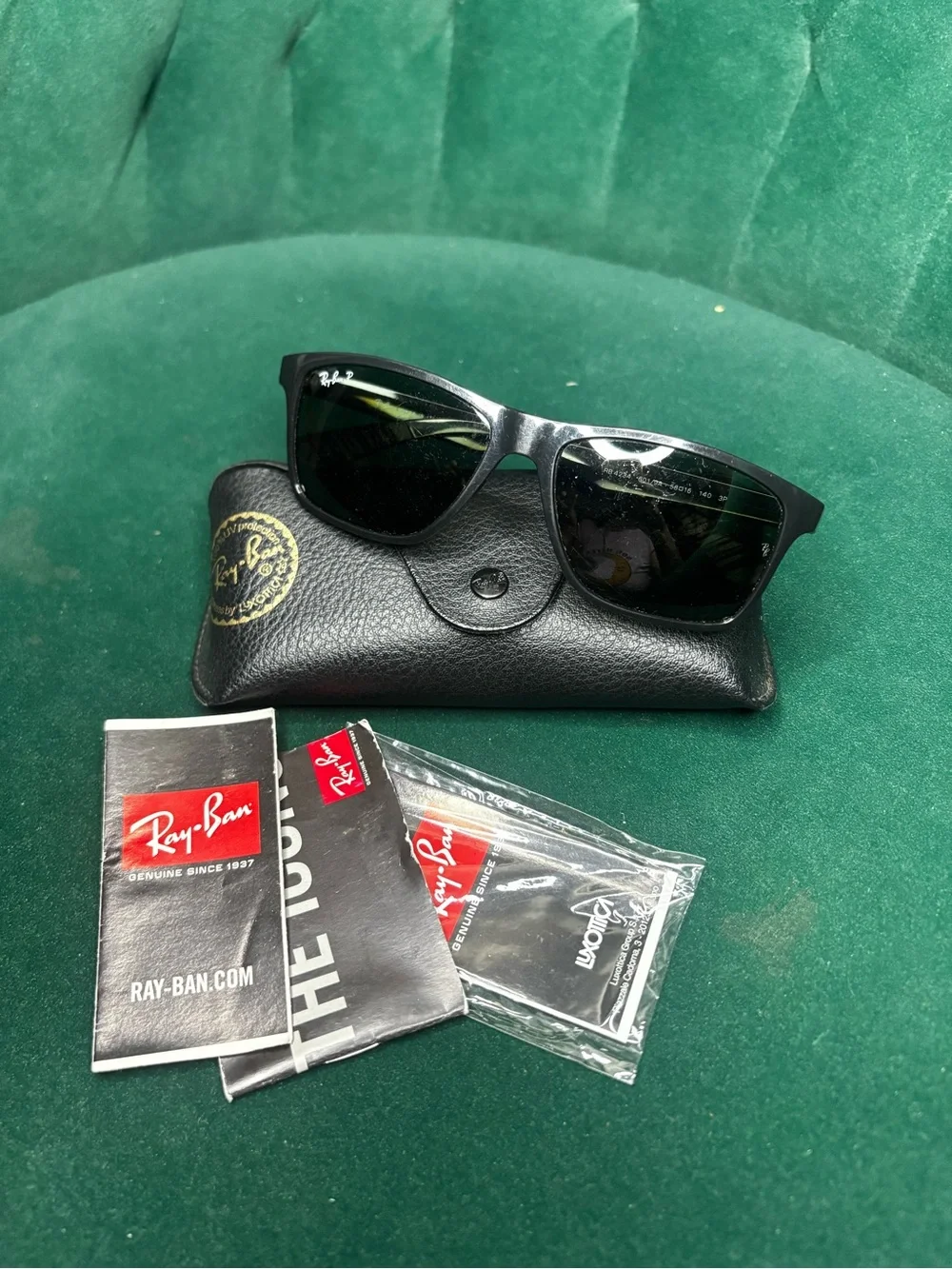 Ray-Ban RB4234 Black Polarized Sunglasses w/ Case